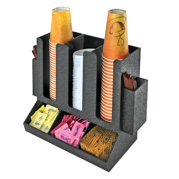 Black Eight Compartment Two-tiered Condiment Organizer